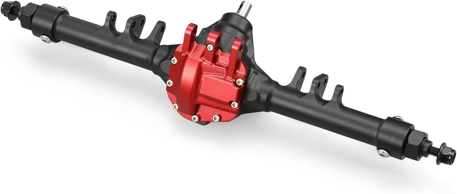 Compatible with Axial for SCX10 II VS4-10 1/10 RC Crawler Trucks Parts Machined Aluminum Offset Straight Axle Set RC Front and Rear Axle(Black,1Set)