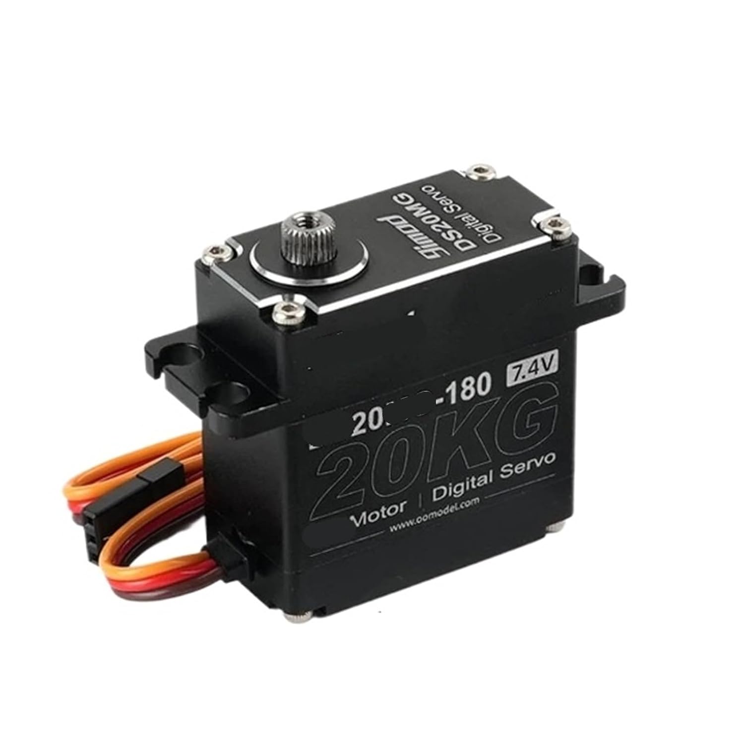 20kg 7.4V Digital Servo with Full Metal Gear for 1:8/1:10 RC Crawler SCX10, TRX4, and D90(180 Degree w 25T)