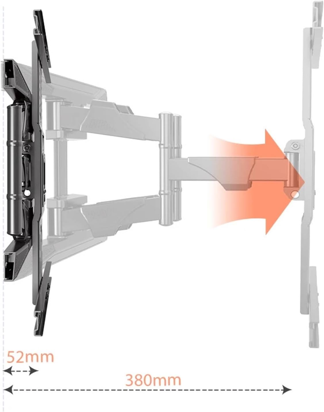 P6 Full Motion 45-75 Inch TV Wall Mount Flat Panel LED LCD Display Mounting Bracket MAX.VESA 600x400mm Load 45.5kg