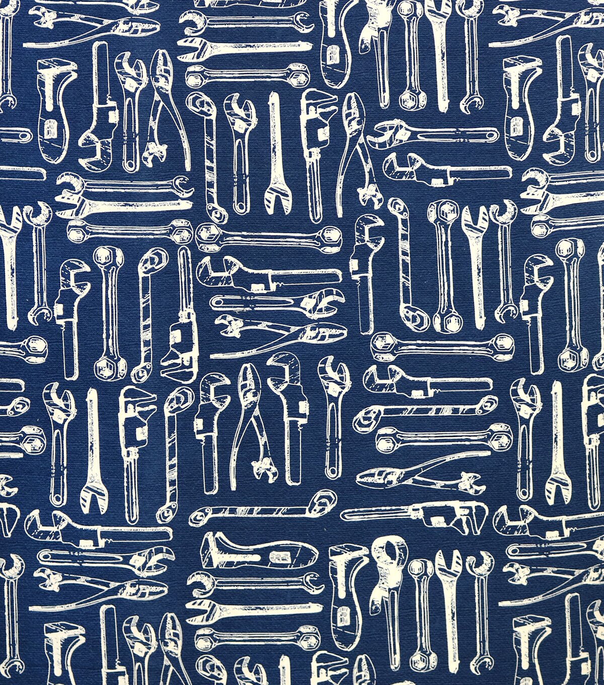 Tools on Navy Super Snuggle Flannel Fabric