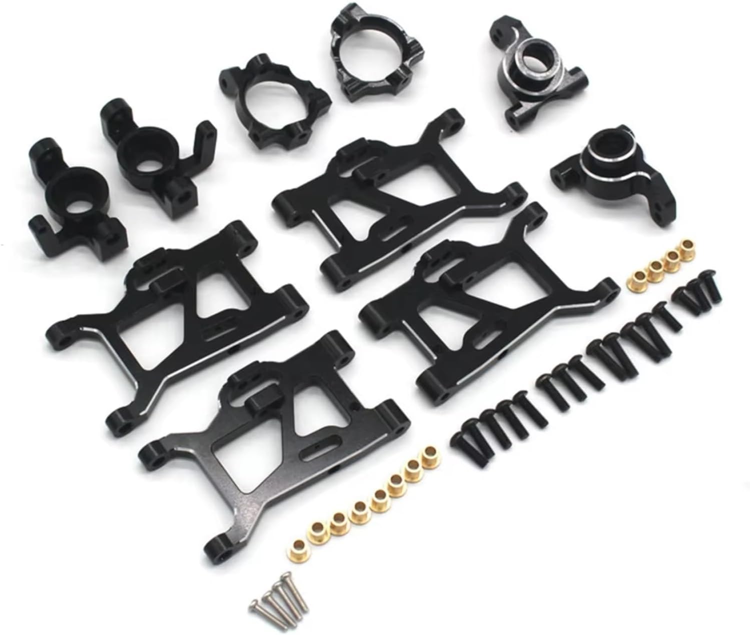 for ZD MT16 Jiusi MT14R PT14R 1/14 Metal for Swing Arm Steering Cup Set for Racing RC Car Vehicle Models Spare Part Upgrated Accessories Rc Car Swing Arm(Black)