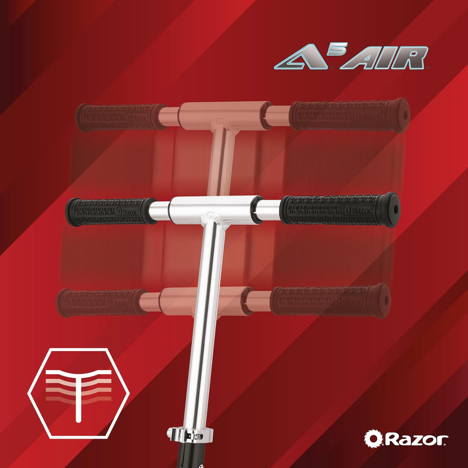 Razor A5 Air Kick Scooter for Adults and Teens, Height Adjustable Handlebars with Anti Rattle, Foldable Mechanism for Easy Storage and Transport, Supports Riders Up to 100 KG (220 Lbs).