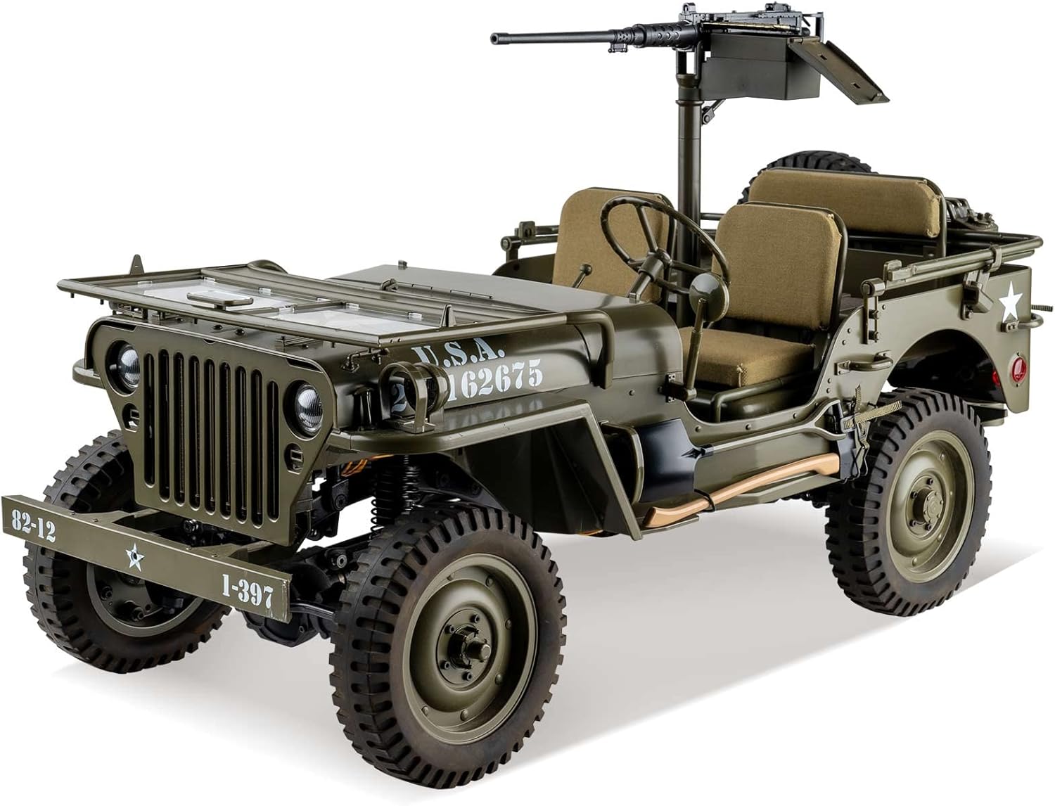 RocHobby 1/6 1941 MB Scaler RC Car, 4x4 Hobby Grade RC Car Mini RC Rock Crawler Military, 2.4Ghz RC Truck with 550 Brushed Motor, LED Lights for Adults Without Battery and Charger