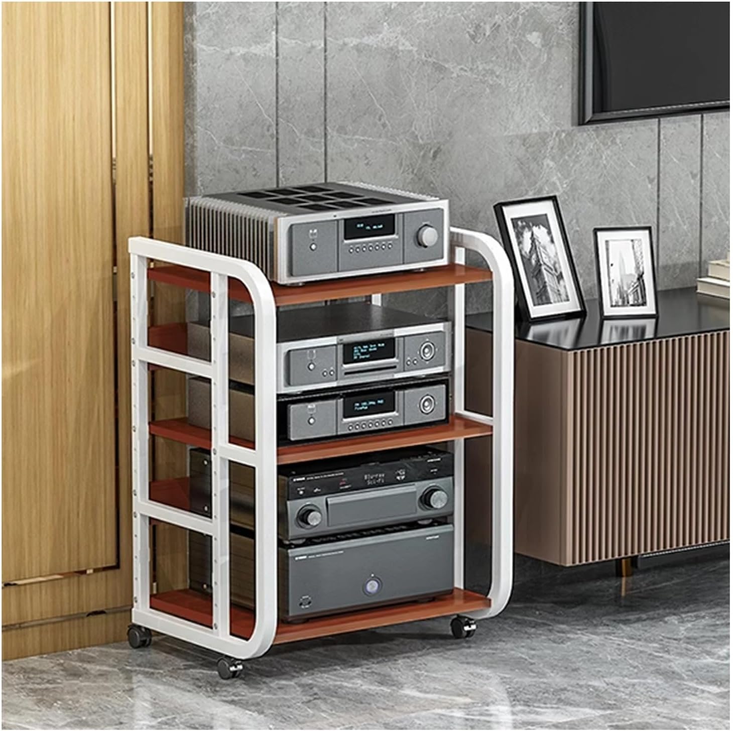 YLQFGUVWK 3-Tier AV Media Stand Corner Stand Stereo Audio Rack Tower Perfectly Fits DVD Player for Home/Office (Color : Style 3