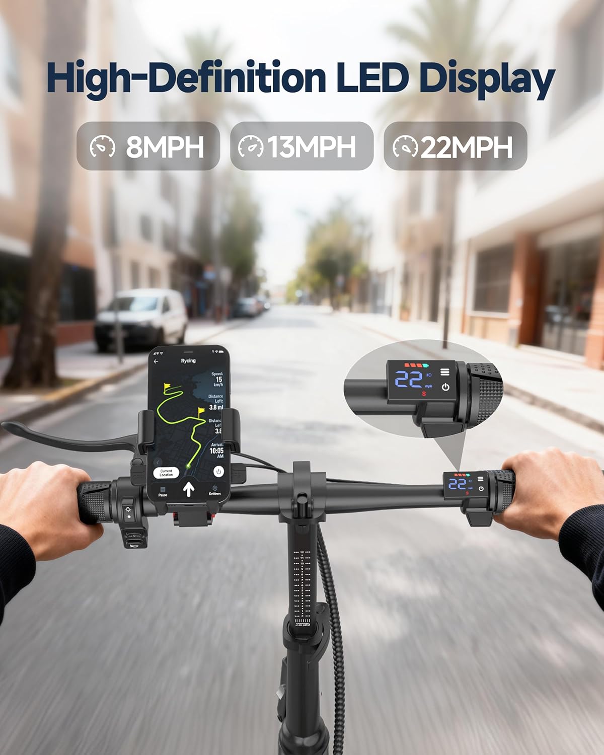 KEQ Electric Scooter Adults with Seat, 48V 22.5AH Foldable Escooter 14