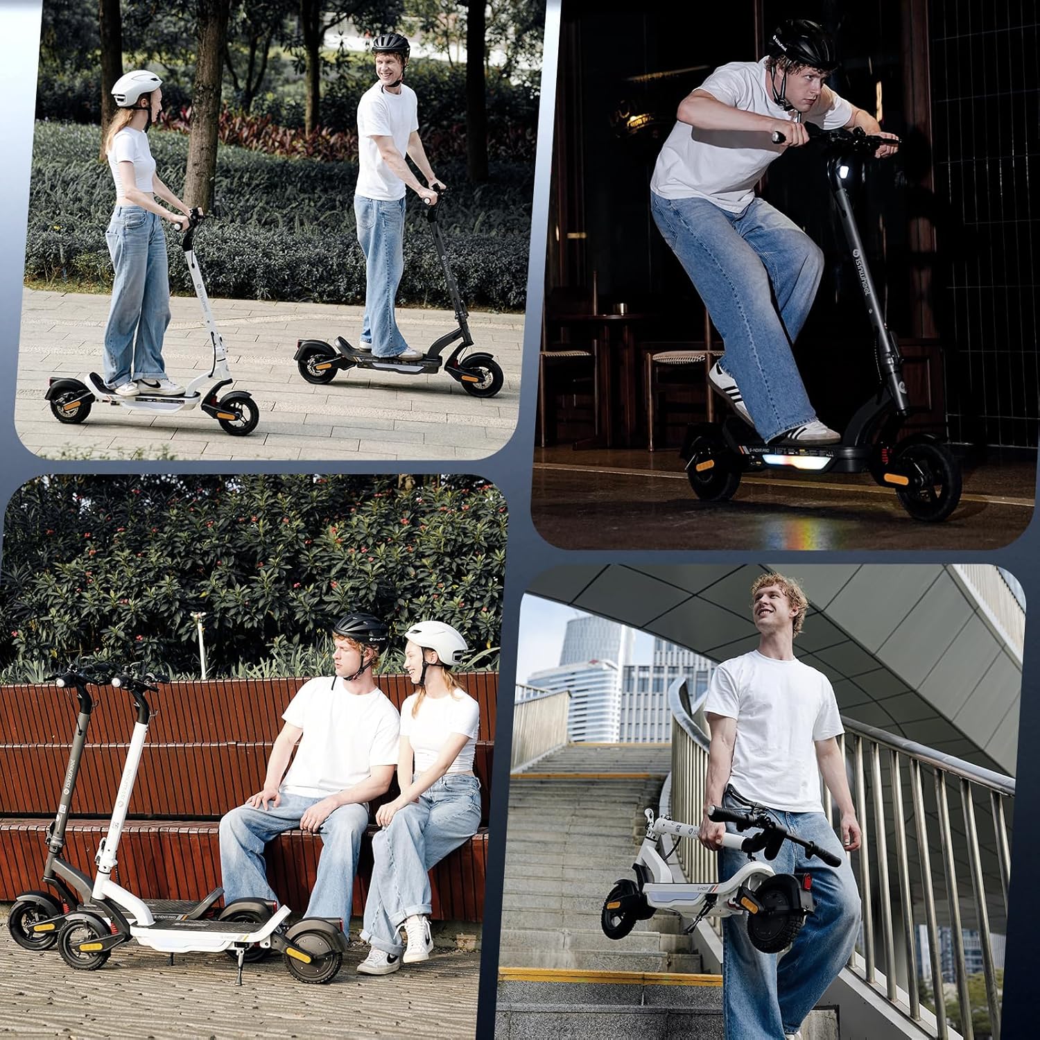 isinwheel S-Nova Electric Scooter Adults – 19/38 Miles Long Range, 600/1000W Peak Power, 20/28 MPH Top Speed, 8.5