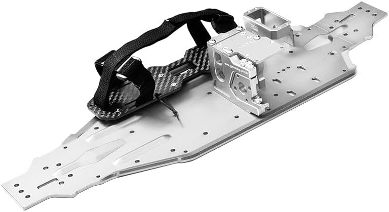 Aluminum 7075-T6 Chassis Plate with Servo Mount + Battery Compartment + Motor Base for Traxxas 1/8 4WD Sledge Monster Truck 95076-4 Upgrades (Use with Arrma AR320422 Receiver Box) - Silver