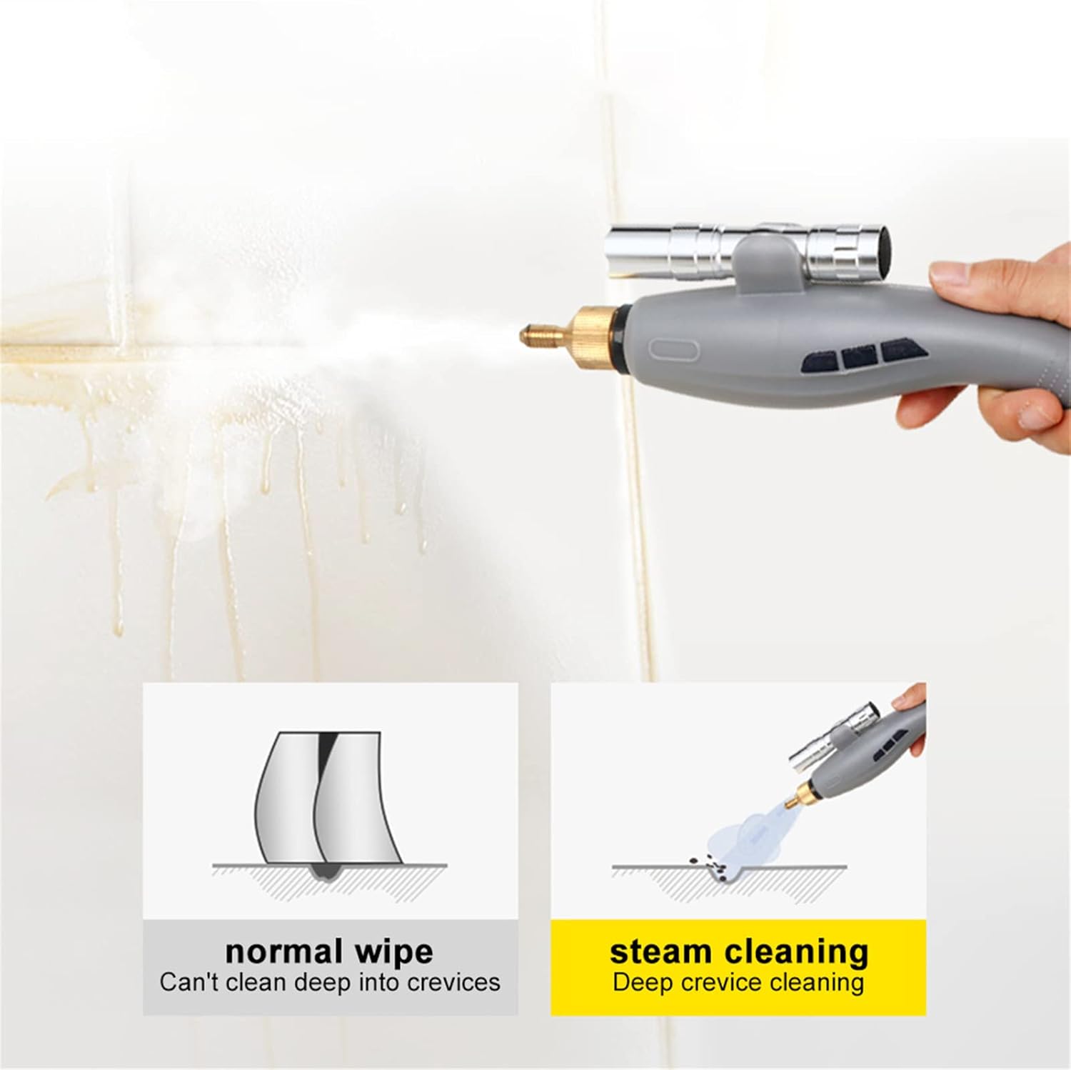 High Pressure Steam Cleaner,3000W High Temperature Steam Cleaning Machine Air Conditioner Kitchen Car Washing Machine with Cleaning Kit Tool,Black