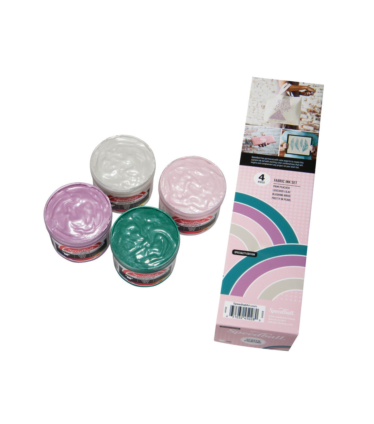 Speedball 4ct Pastel Fabric Screen Printing Ink Starter Set