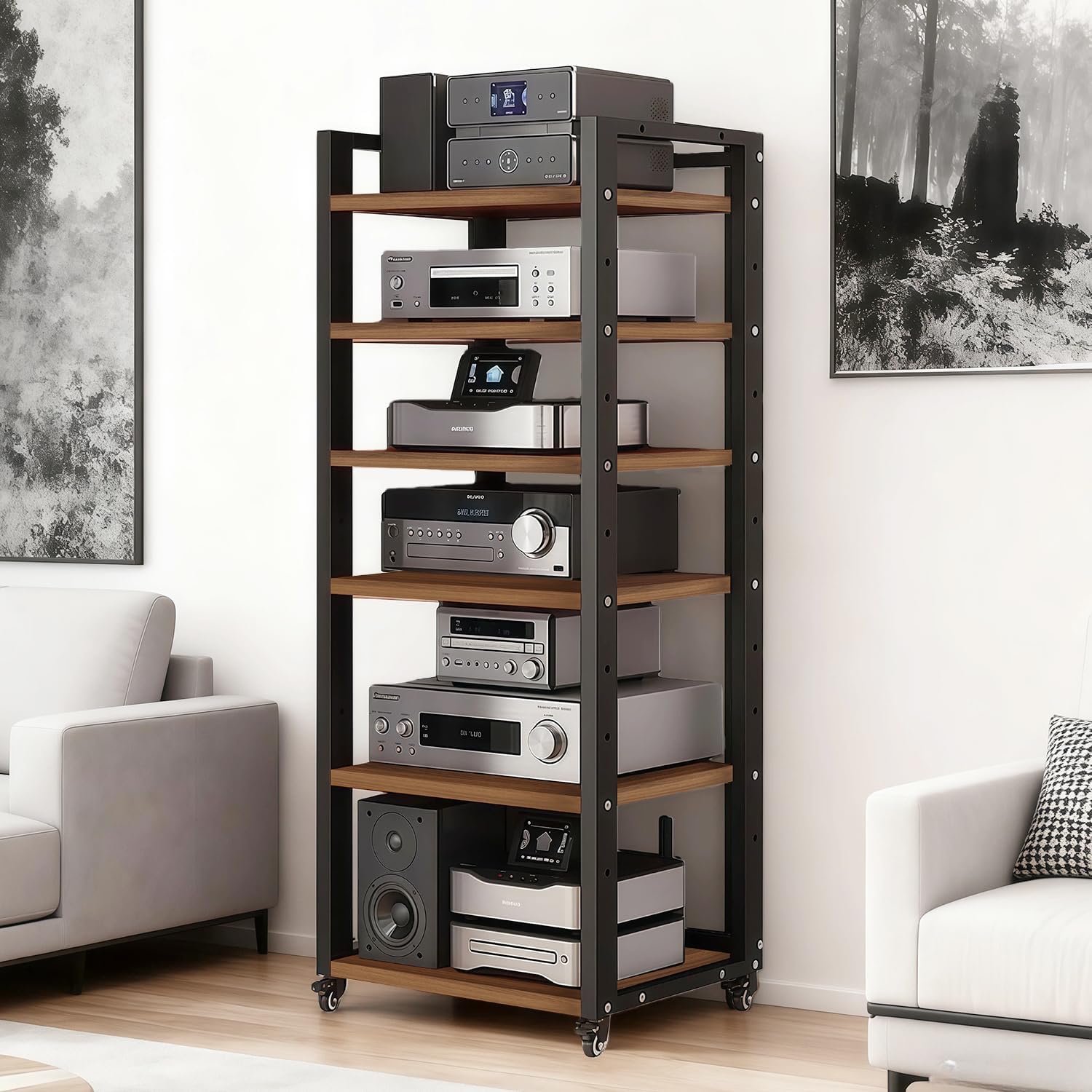jvsufuik 6-Tier AV Media Stand