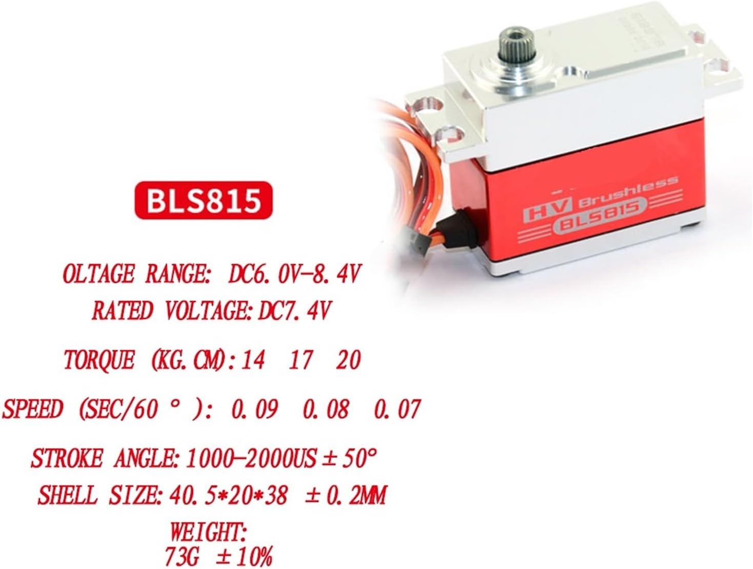 BLS815 BLS825 BLS915v2.0 Brushless High Voltage 800-Class Servo BLS905 BLS805(BLS805X)