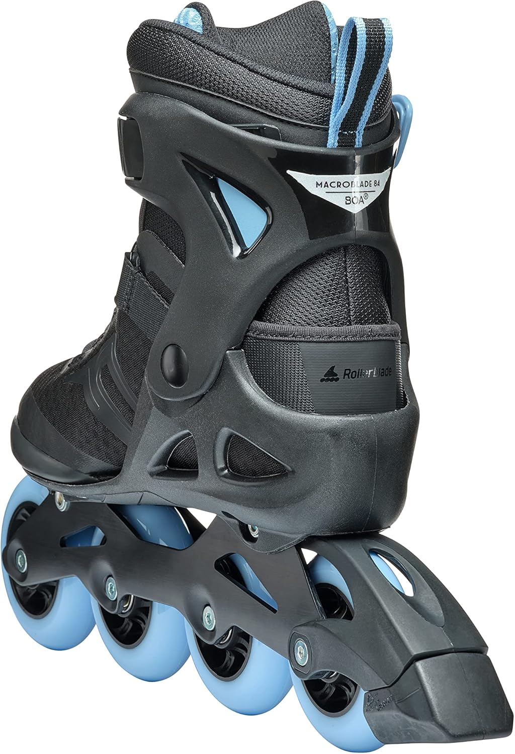 Rollerblade Macroblade 84 BOA Women's, Adult Fitness Inline Skate, Black & Powder Blue, Performance Inline Skates