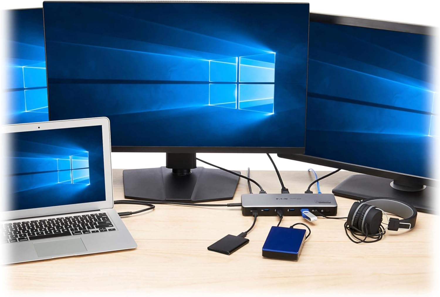 Eaton Tripp Lite Series USB C Laptop Docking Station 3 Monitors - 4K HDMI or DisplayPort, USB 3.2 Gen 2, 2.5Gb Ethernet, 100W PD USB-C Charging, and 3.5mm Headphone Ports (U442-DOCK24DL3A)