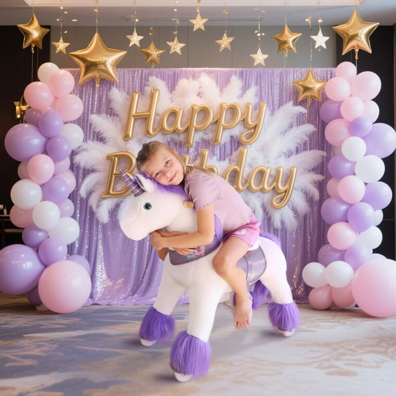 PonyCycle Large Unicorn Ride on Horse for Big Kids (with Brake/ 42.5