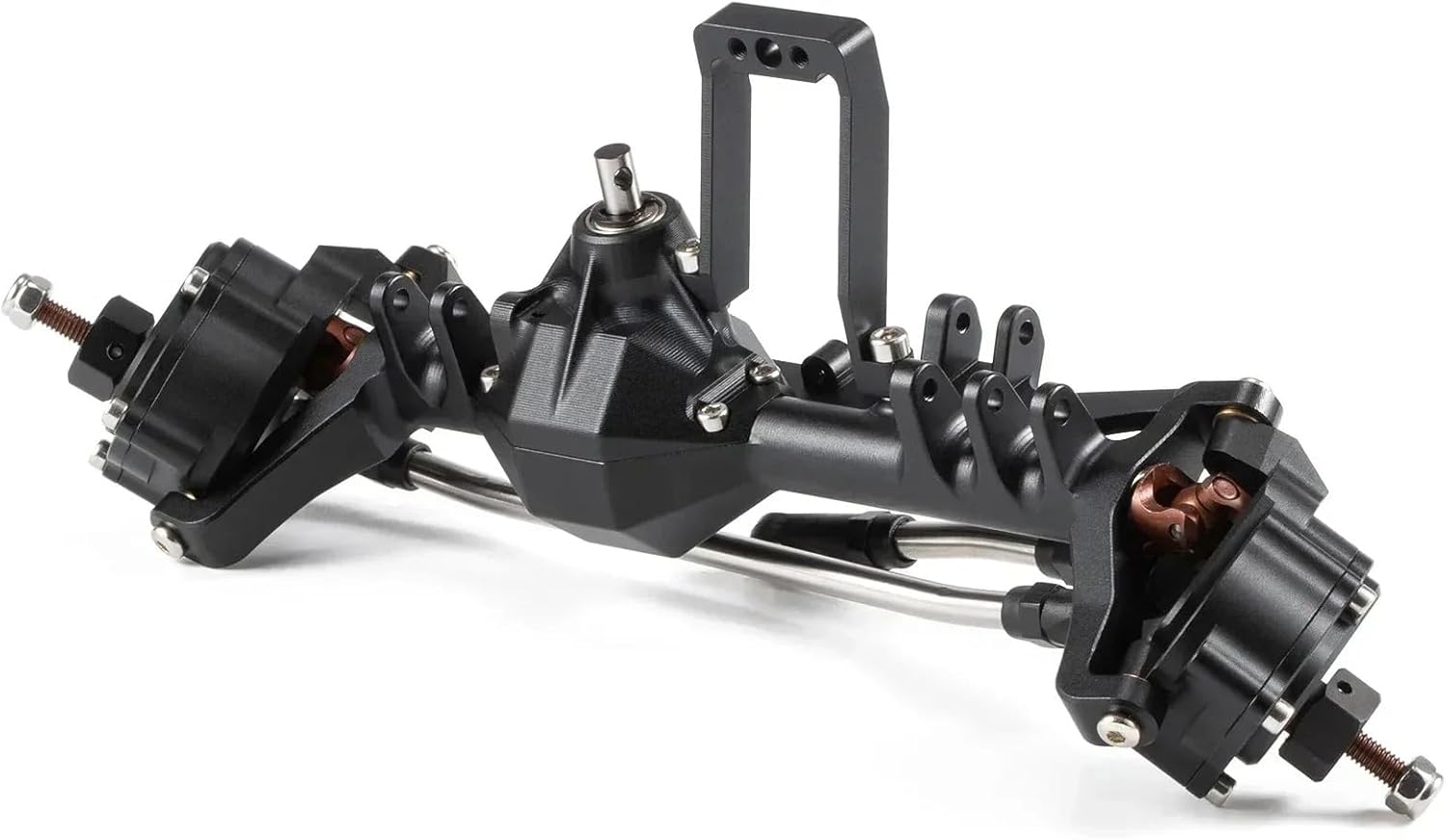 Rc Crawlers Axles For SCX10 III For Axial For Capra For LCG Portal Axle 7075 Aluminum CNC Machined Piece Construction Offset With BAT Servo Mount(Black,1set)