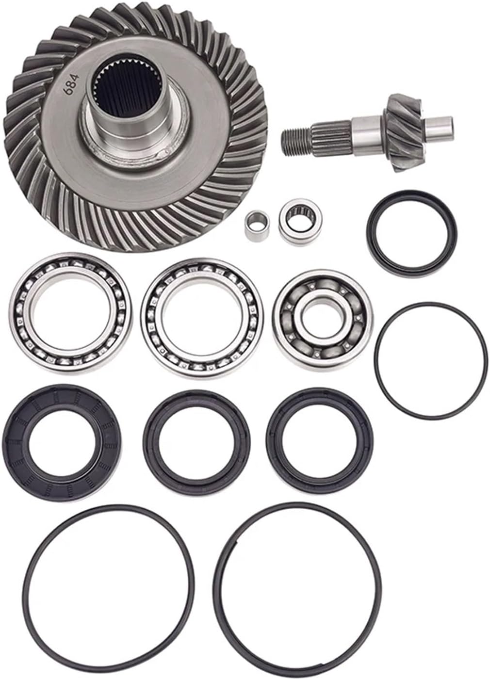 Rear Differential Ring & Pinion Gear & Bearing Kit Compatible For Honda TRX300FW 4x4 Fourtrax 300 1988-2000 TRX300 TRX 300 FW Accessories(1 set Black)