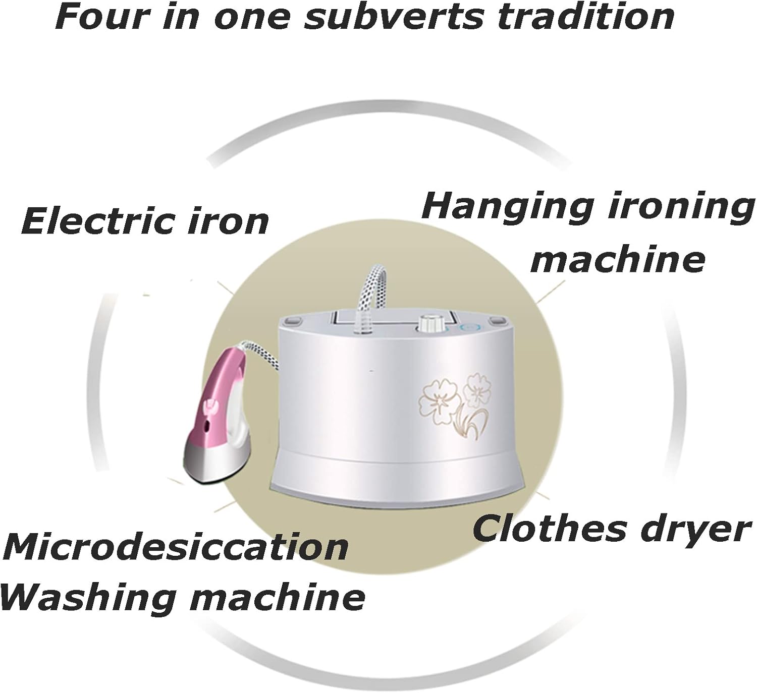 Professional Combination Iron and Clothing Steamer, with 1.6L Water Tank, Built-in Iron Plate and Hanger, Small Household Iron Hand-Held Iron