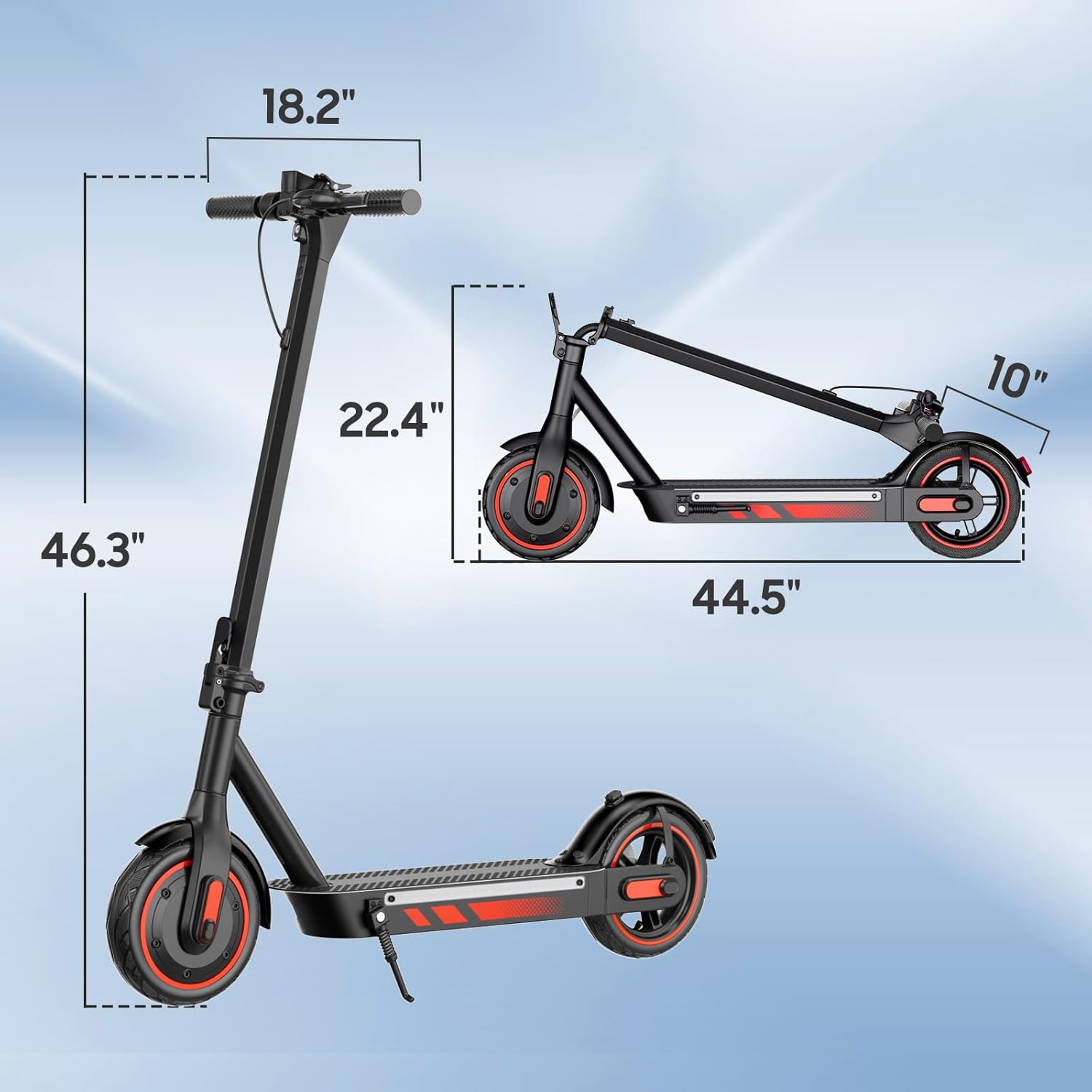 Electric Scooter Adult, 19/25 MPH Max Speed, 15-28 Miles Long Range, Foldable E Scooter with 8.5
