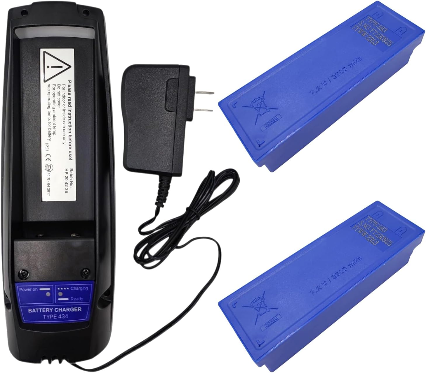Meewellvetry(100-240V) Scanreco 593 Battery Charger/Scanreco 434 batery Charger +(2-Pack) 7.2V SCANRECO 593 592 590 960 RC400 Battery