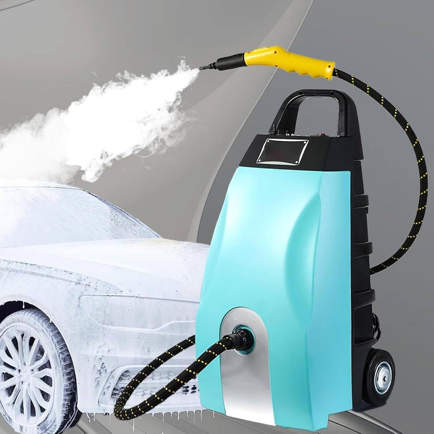 GerCxxly Heavy Duty Industrial Steam Cleaner,2500W High - Pressure Multi - Use Continuous Steam Washer,40 - sec Heat - Up,efficiently Cleans Floors, Upholstery, Tiles, and More Blue