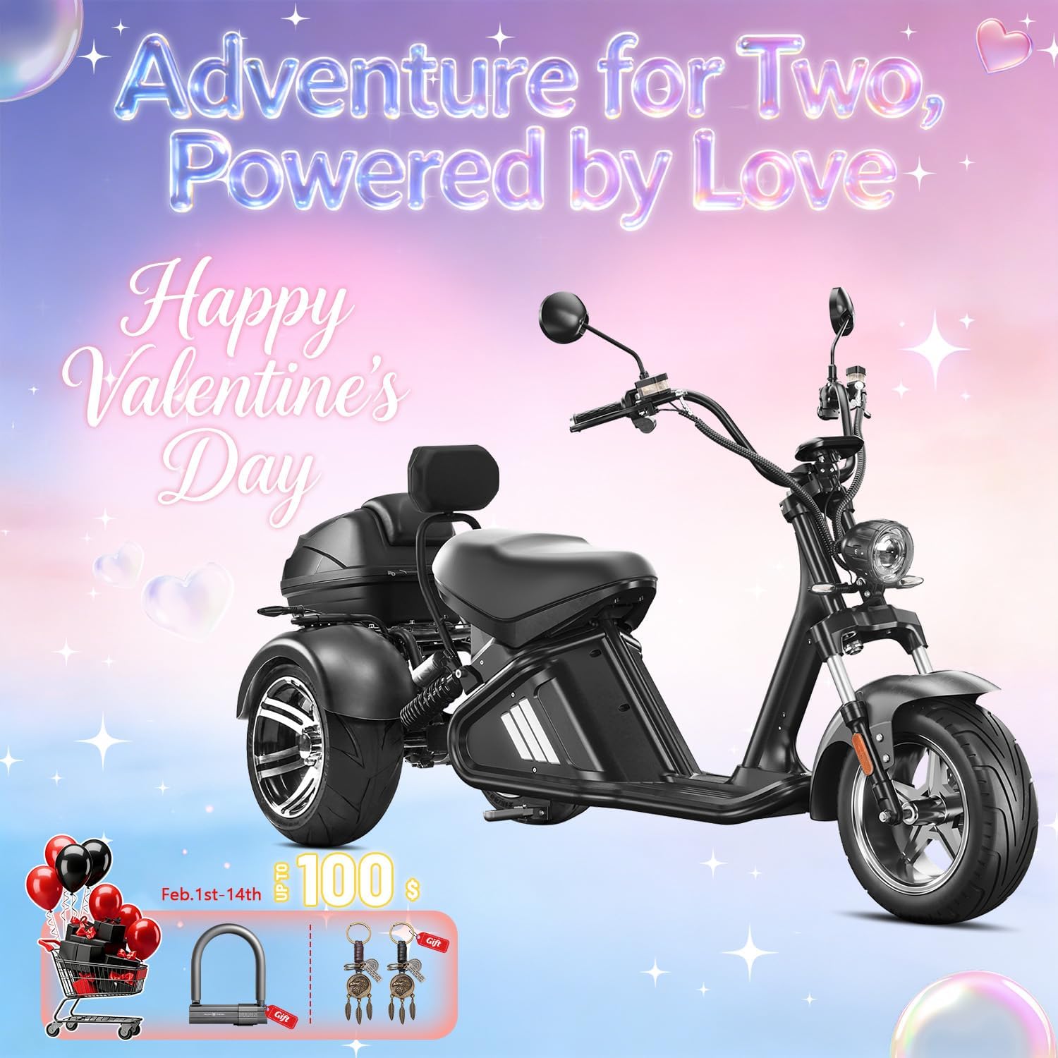 eAhora 2000W M1P/M2 Trike Electric Motorcycle for Adults 60V 30AH/40AH Battery Long Range 55/68Miles Full Suspension 3 Wheels Electric Motorcycle Dual Hydraulic Brake Mopeds