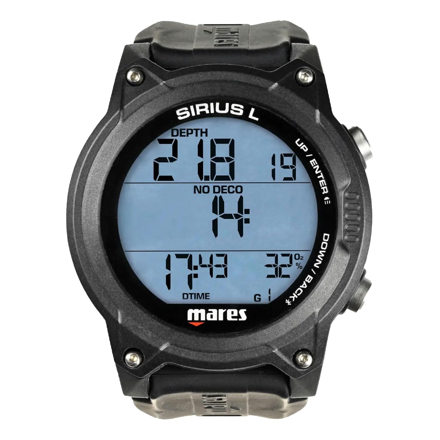 Mares Sirius L Wrist Diving Computer - Watch-Style Lightweight Underwater, Snorkeling, Scuba Diving Accessory for Recreational Divers