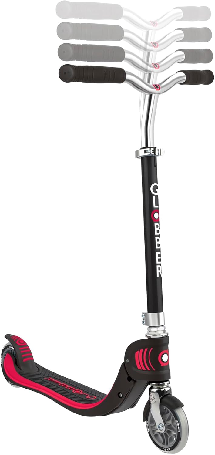 Globber - Flow Foldable 125 – Folding Scooter with 2 Wheels, for Children from 5 Years and Teens, Black