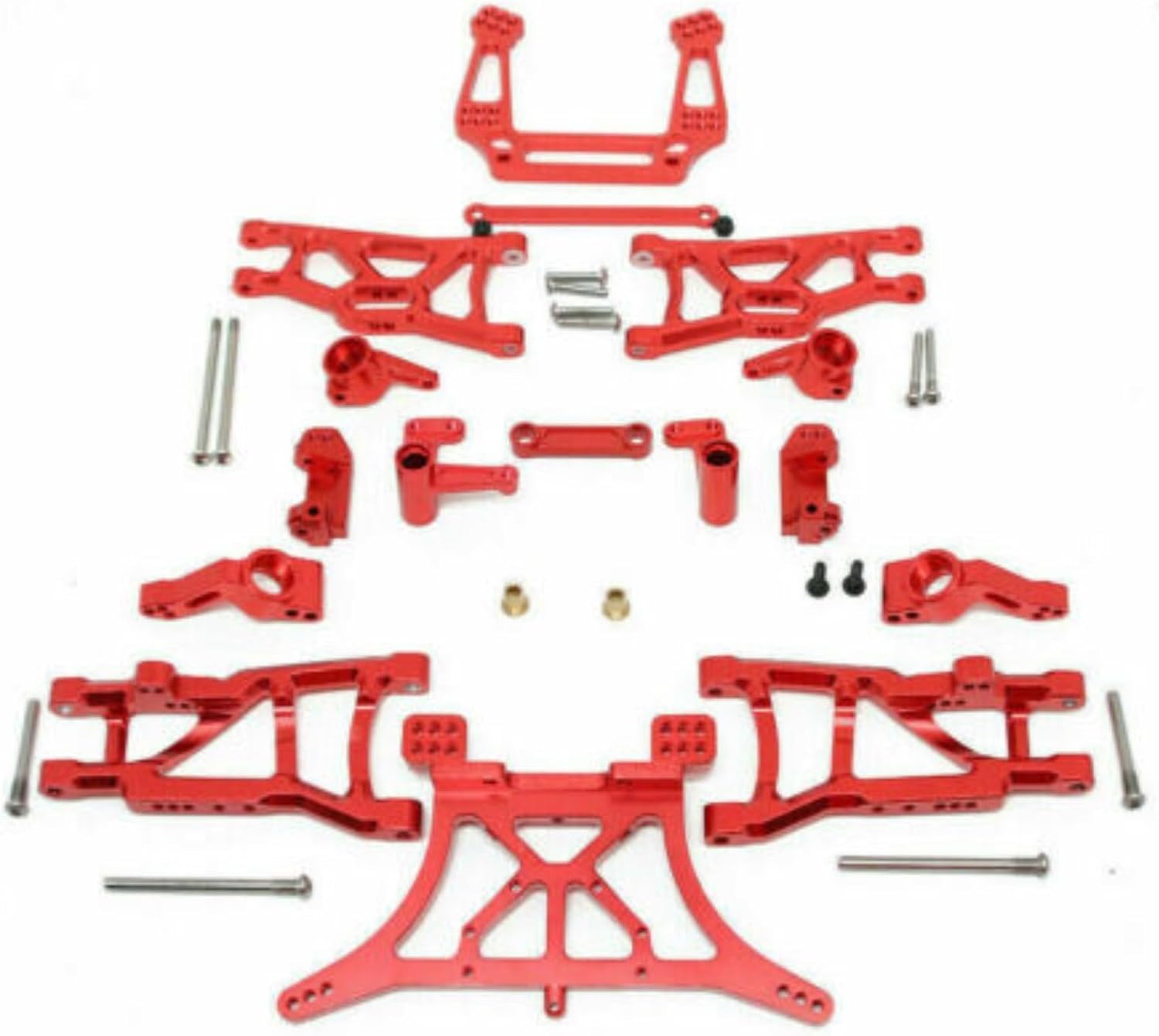 RC Repairs Models For Traxxas For Slash 2WD For Rustler For Stampede For Bandit 1/10 Metal Full Set RC Car Upgrade Modification Repair Parts(Red full set(Red))