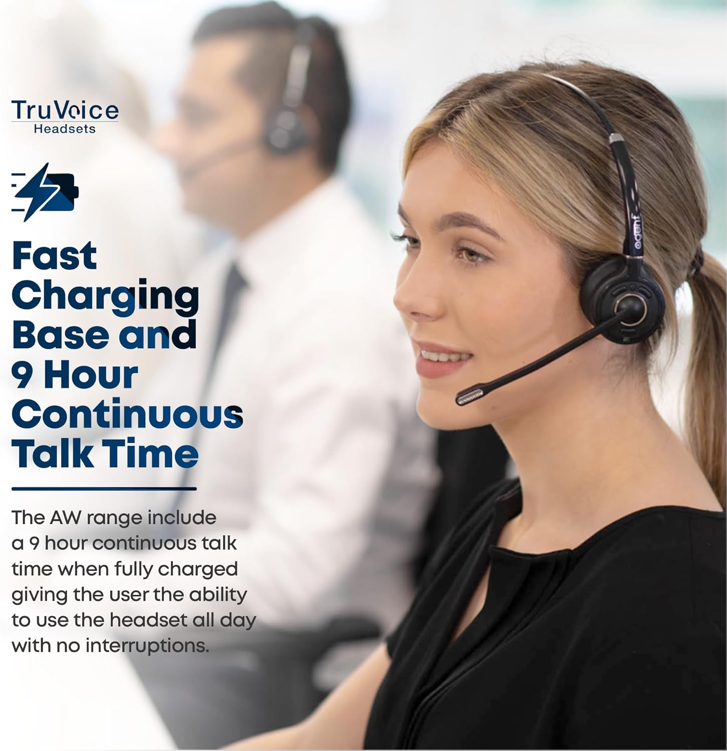 TruVoice AW50 Wireless Headset with Noise Canceling Mic and EHS for Remote Answer - Compatible with Cisco 6945 7821 7841 7861 7942G 7945G 7962G 7965G 7975G 8841 8851 8861 Desk Phones and Computer