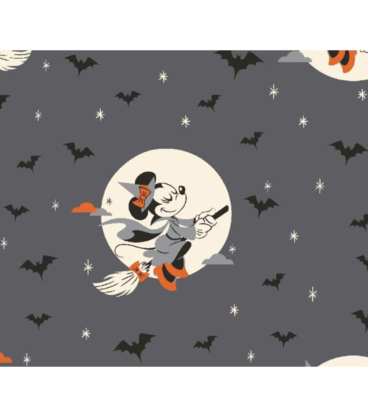Disney Cotton Fabric Mickey and Minnie Spooky Flight