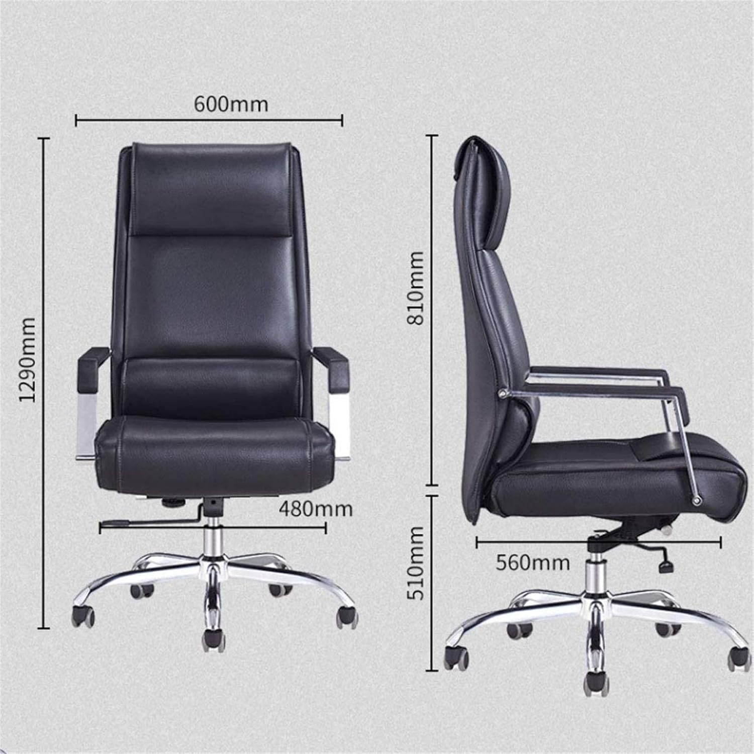 Lightweight Leather Executive Chair Reclining Lifting Computer Chair Office Staff Chair Conference Chair (Color : Black-a)