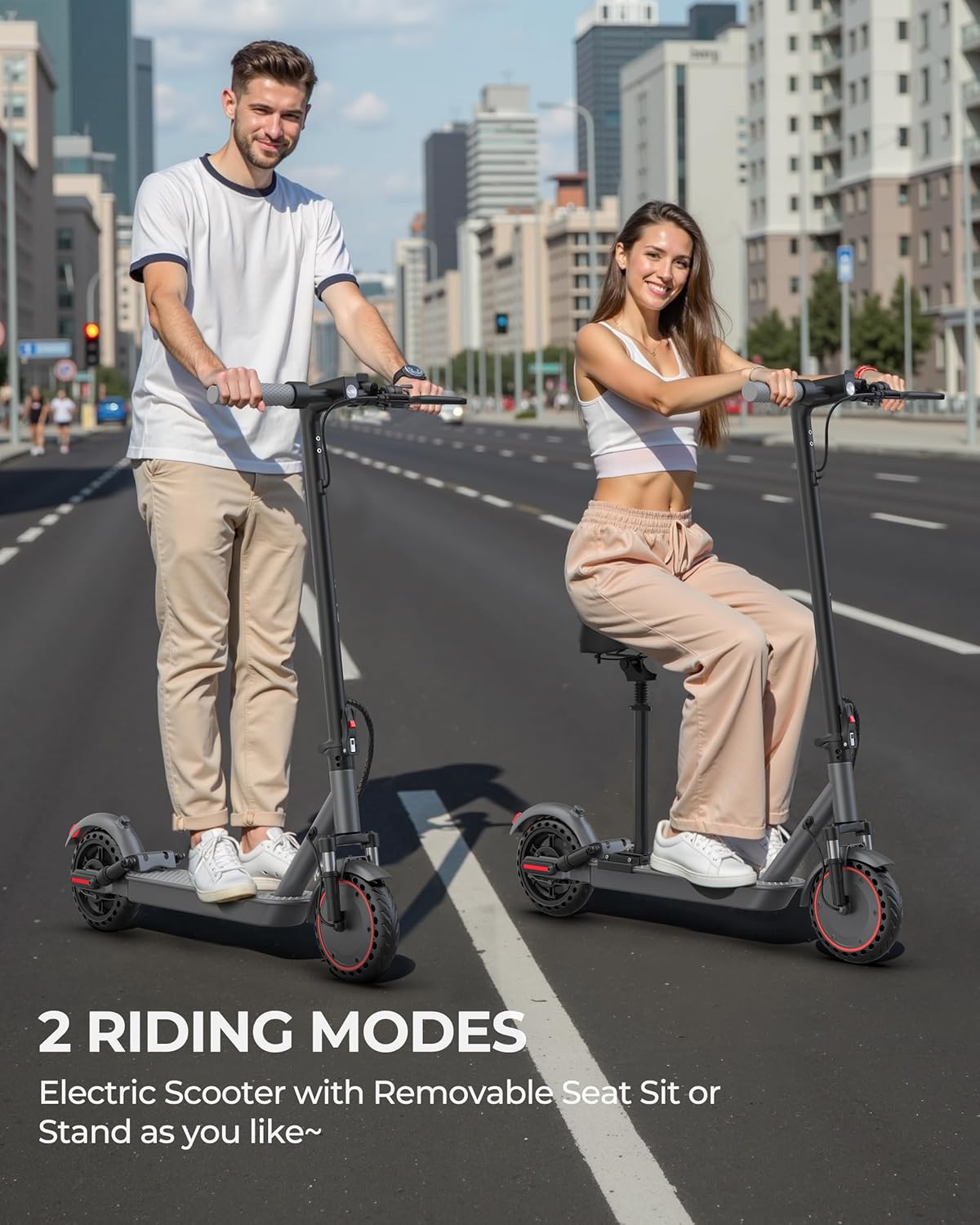Electric Scooter for Adults - 16/19/22MPH & 15/19/22Mile Range, 350/500W Motor, 8.5