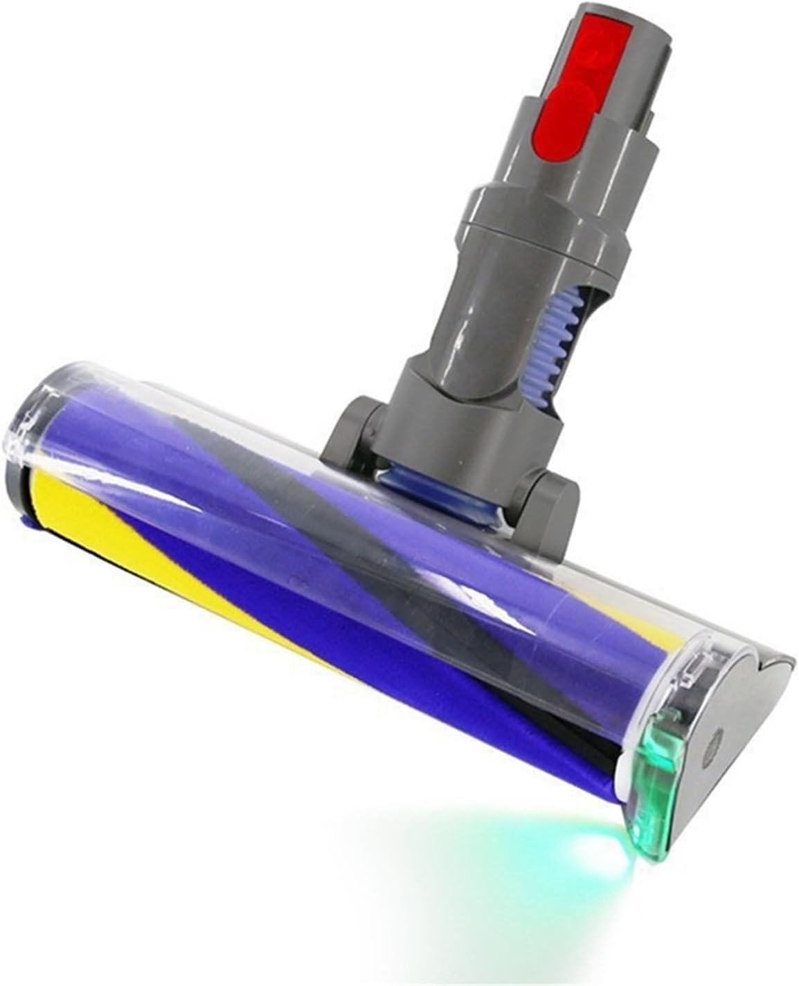 A61I Vacuum Attachment，Compatible For Dyson V15 V11 V10 V8 V7 ，Hardwood Floor Head Soft Roller Brush With Optical Green Light