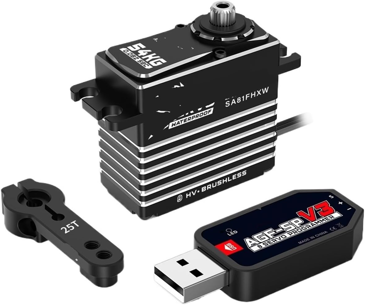SA81FHXW 54KG Servo Ultra High Torque 0.082 sec Fast Waterproof Programmable 4 Pole Brushless(Standard Mode Set 2)
