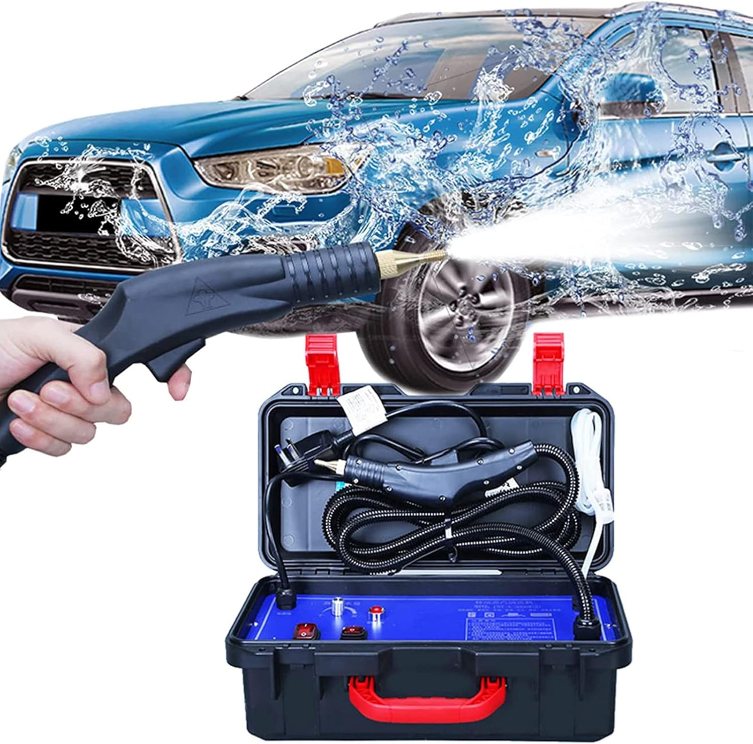 XYEJL Multipurpose Steam Cleaner, High Temperature Pressure Mobile Cleaning Machine Steam Cleaner Cleaner Machine Portable Steam Cleaner Tools for Floors, Home & Car, Kitchen,110V-1700W