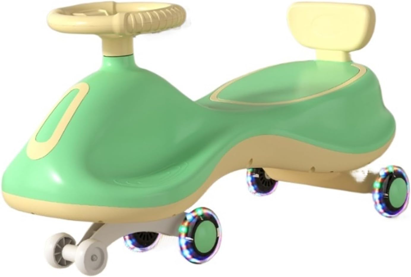 Ride On Car Swing Wiggle Car with Flashing Wheels Music Anti-Rollover, for Indoor and Outdoor Toys Vehicle(Green)