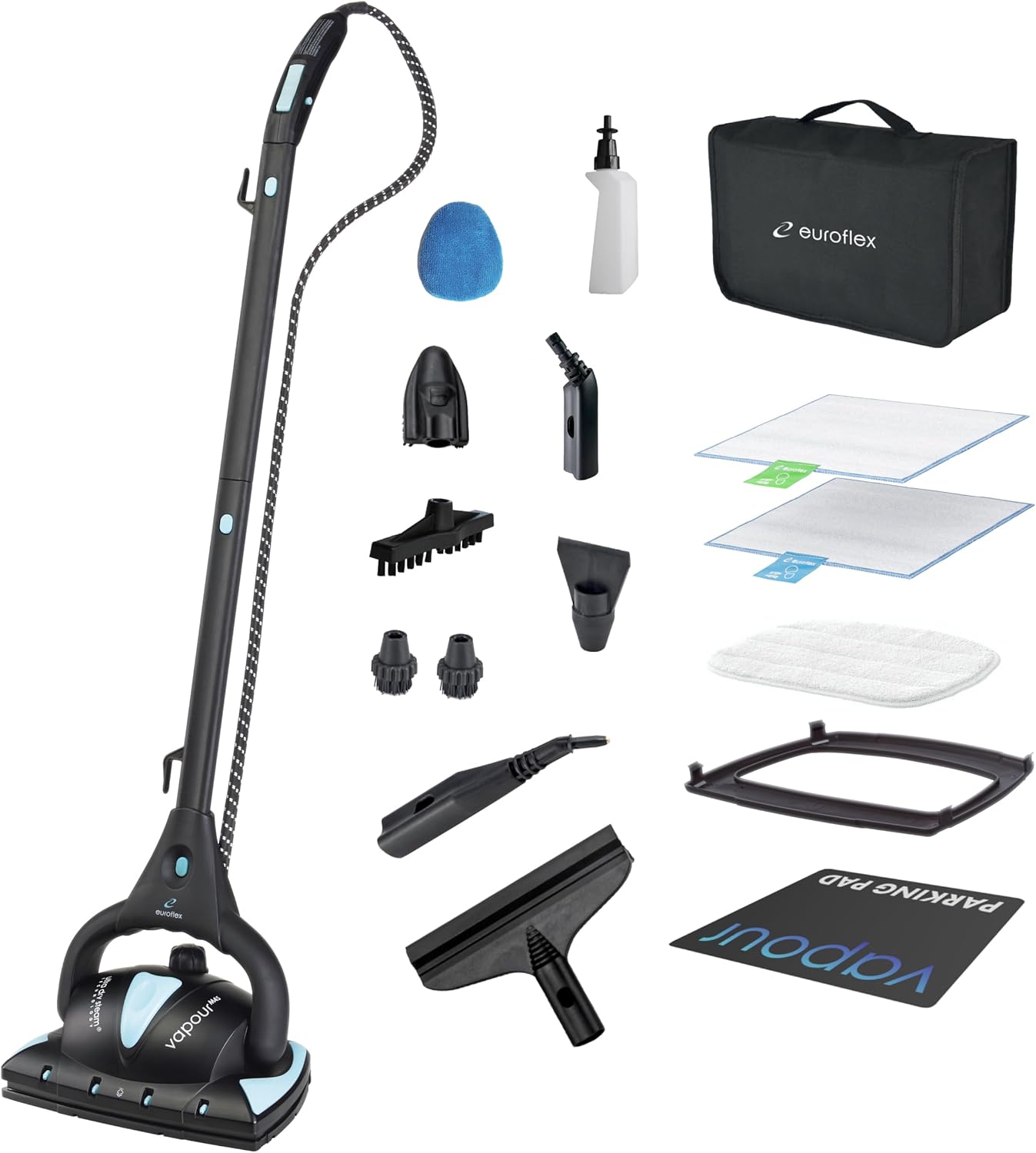 Euroflex Vapour Pro 20-Piece All-in-One Steam Mop with Built-In Portable Steam Cleaner (Renewed)