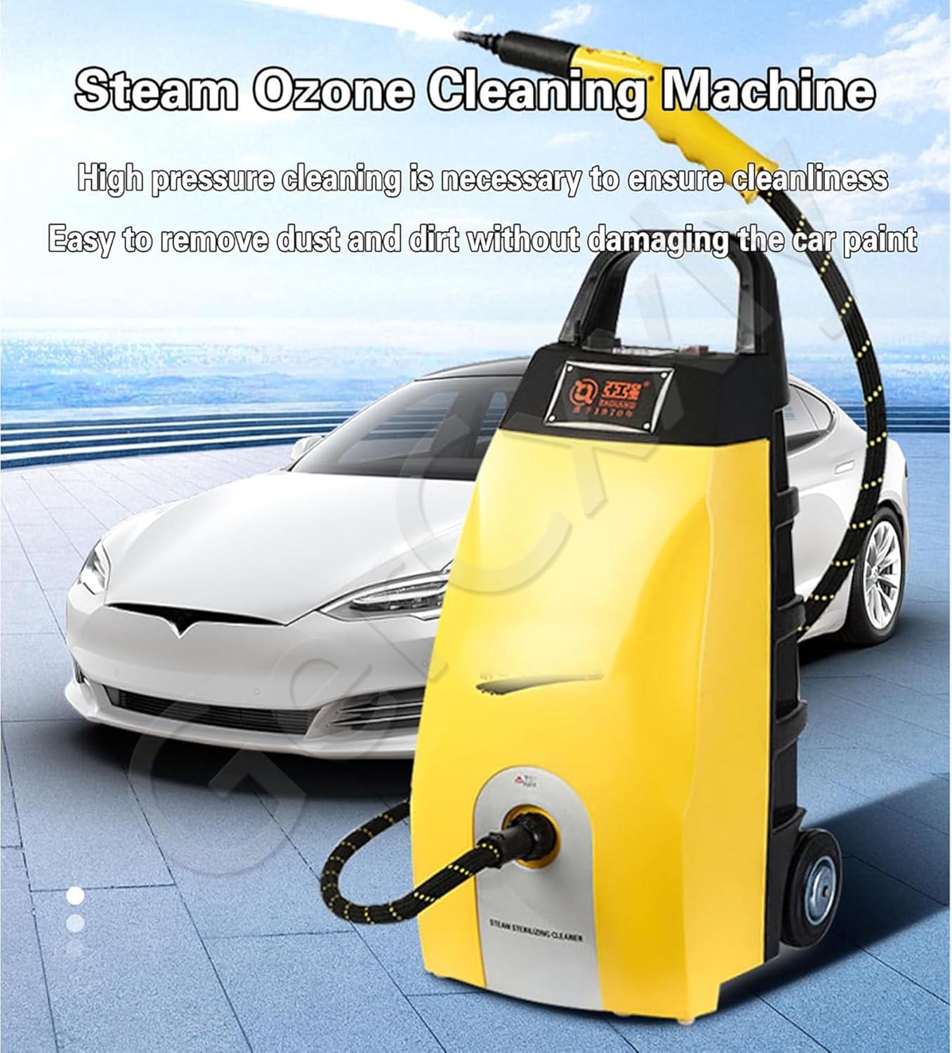 High-Temperature Steam Cleaner,Rapid Heating,Continuous High-Pressure Cleaning,Dry and Wet Steam,Equipped with Safety Protection,Highly Effective Stain Removal,Steam Flow Rate 120 ml/min Yellow