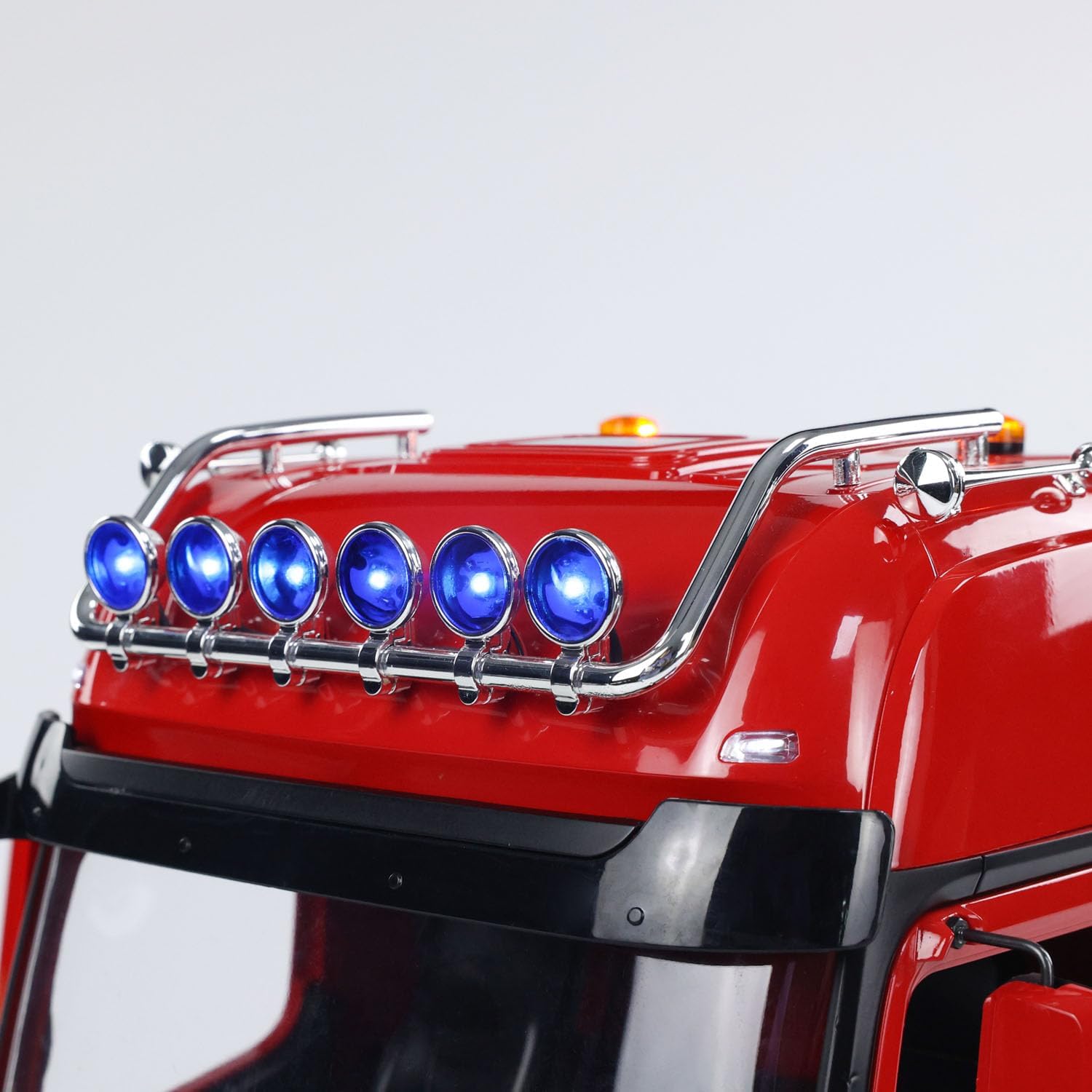 LESU wheelfun 1/14 RC Tractor Truck for 3363 1851 Heavy Metal Chassis 3-Speed Transmission Lock Differential Front Hook Equipment Rack Light Sound I6S Radio Construction Vehicle Hobby Grade Model