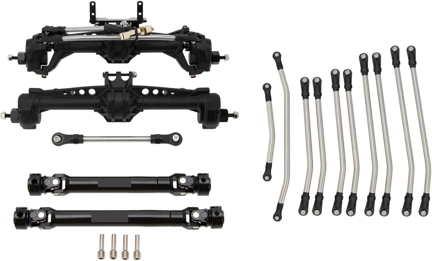Carbon Fiber Chassis & SCX10 Nylon Portal Axles & 313mm Links & Drive Shafts kit for 1/10 for SCX10 confident