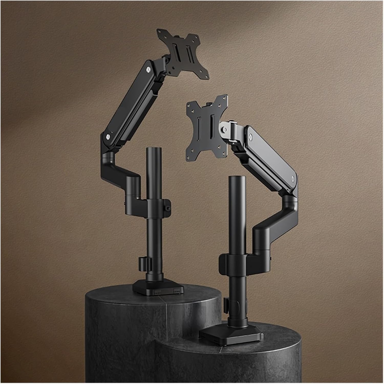 Computer Monitor Stand arm T8-1B Desktop Simple Screen Desktop Non-Hole Universal Rotating Telescopic Bottom(Black)