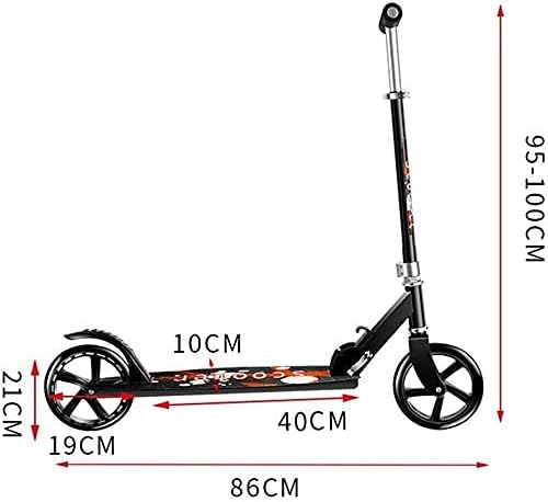 Scooters Kick Scooter for Adults Kids Big Wheel Scooter for Adult Teens – Lightweight Adjustable Foldable Commuter Kick Scooter with Rear Fender Brake Non-Electric 220 Lbs Weight Capacity