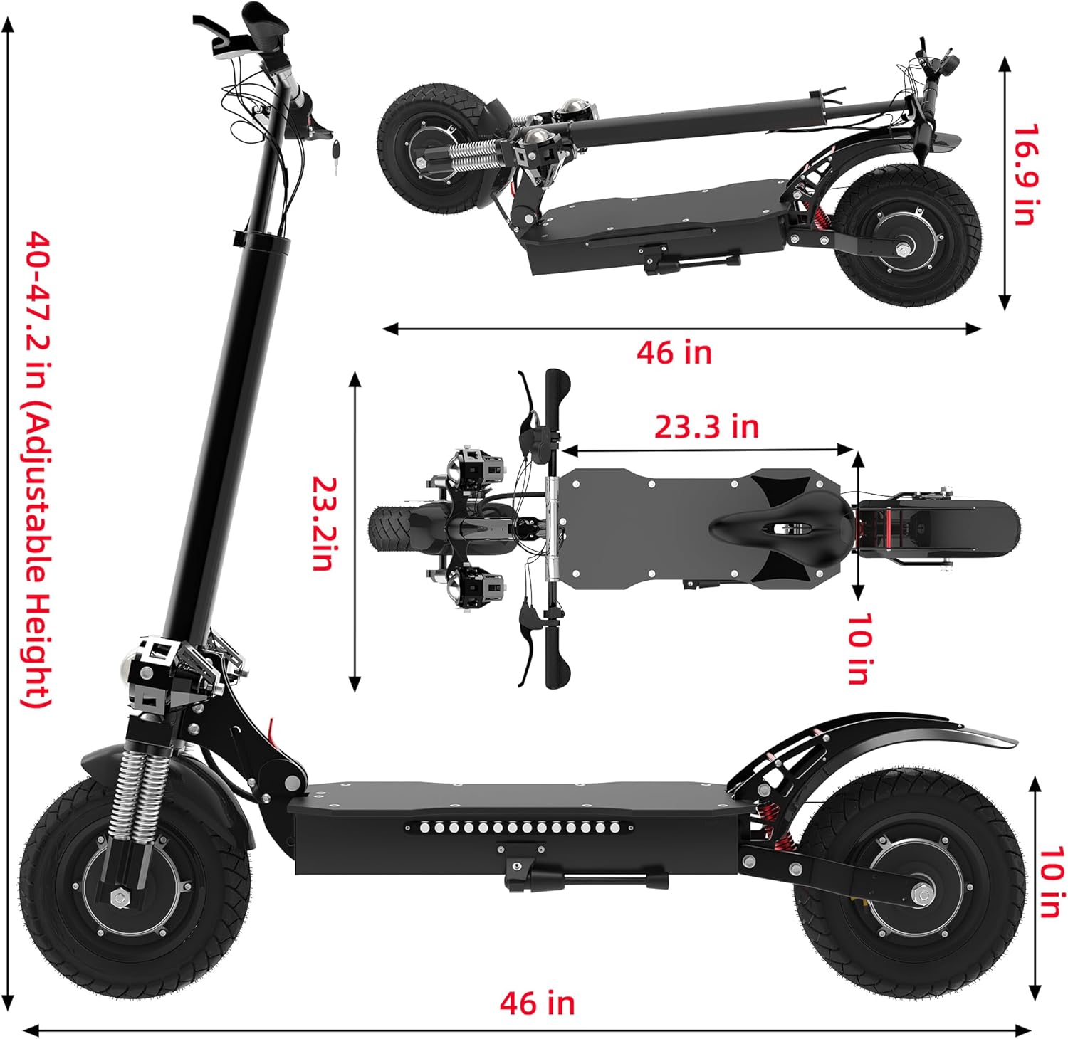 X700 Electric Scooter Adults, 60V 3200W Dual Motor, 45 MPH Max Speed, 50 Miles Long Range, 10” All-Terrain Tires, 300 Lbs Max Load, Foldable Scooter Electric for Adults