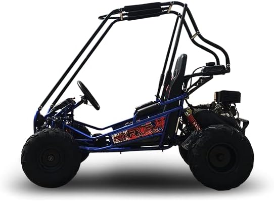 Trailmaster Mini XRX/R+ Go Kart with Reverse Top of The line. Age up to 10 Years Old Pedals and Seats Adjust (Blue)