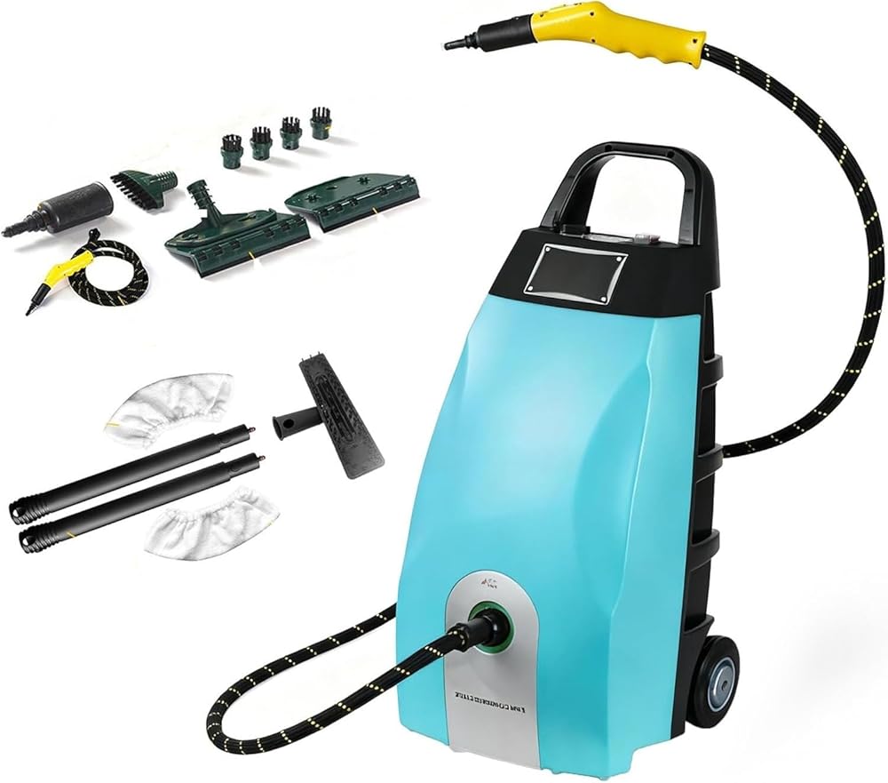 Heavy Duty Steam Cleaner 3000W Portable 4-5Bar High Pressure 110°C/230℉ Handheld Steam Cleaning System for Kitchen Car & Multi-Surface Use(Blue)