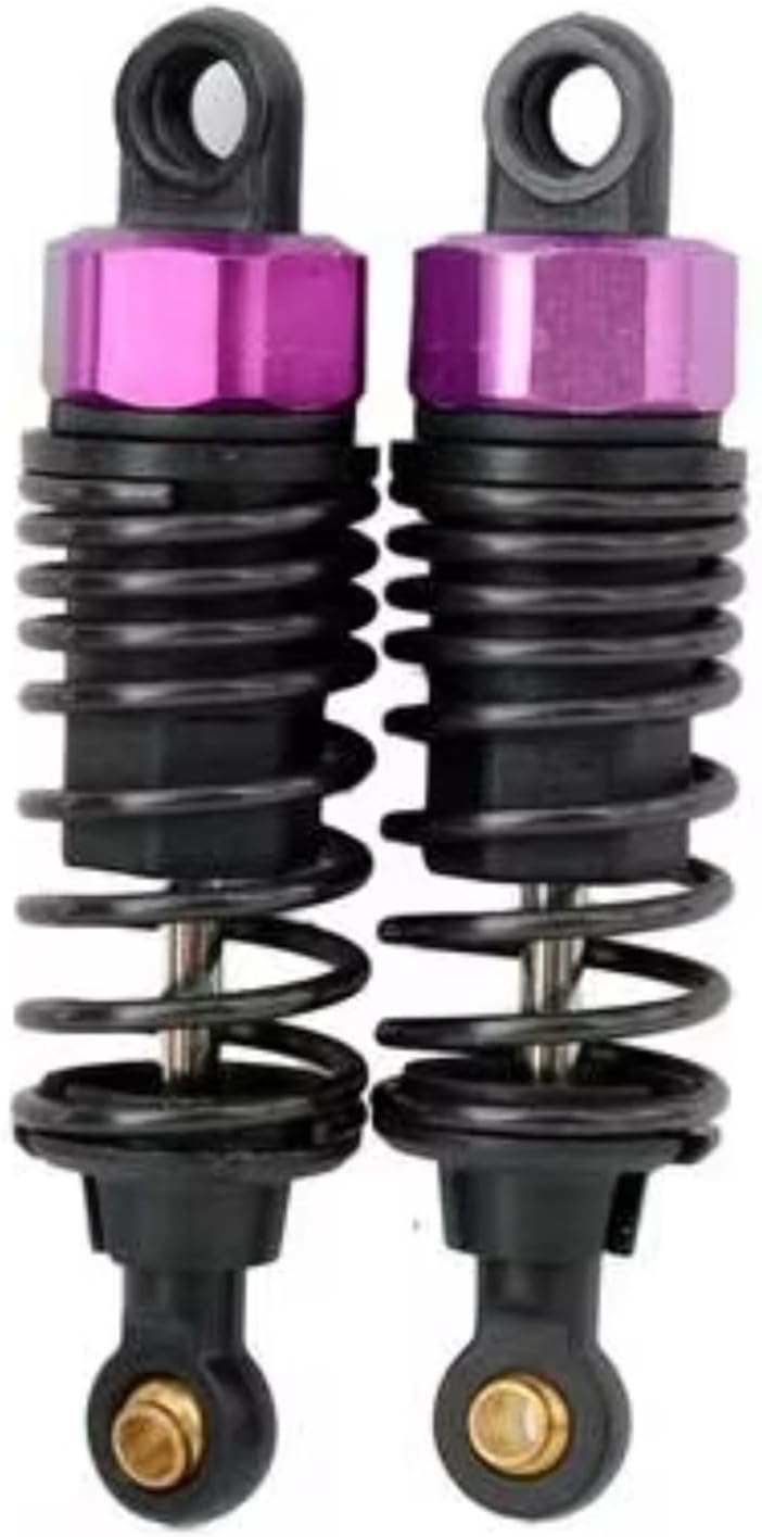 Rc Damper Shock Absorber For HSP 94123 94103 94122 94102 02002 1/10 2PCS 70MM Metal Shock Absorber RC Car Tracked Vehicle Parts Accessories Upgrade Replace Use(Purple)