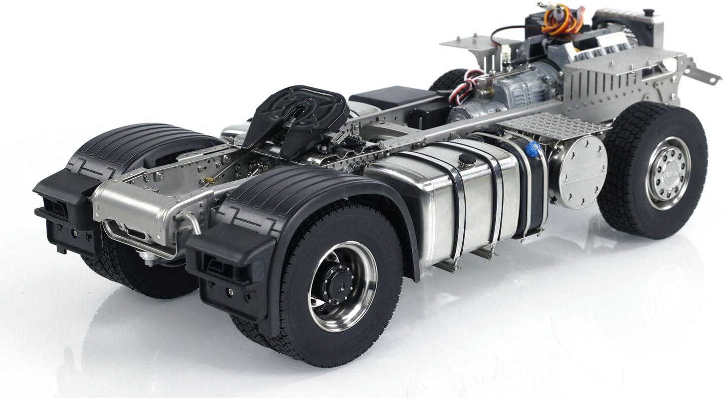 4X4 1/14 Metal Chassis for RC Tractor Truck R620 R730 Remote Control Car Model 3-Speed Transmission Differential Lock Axles