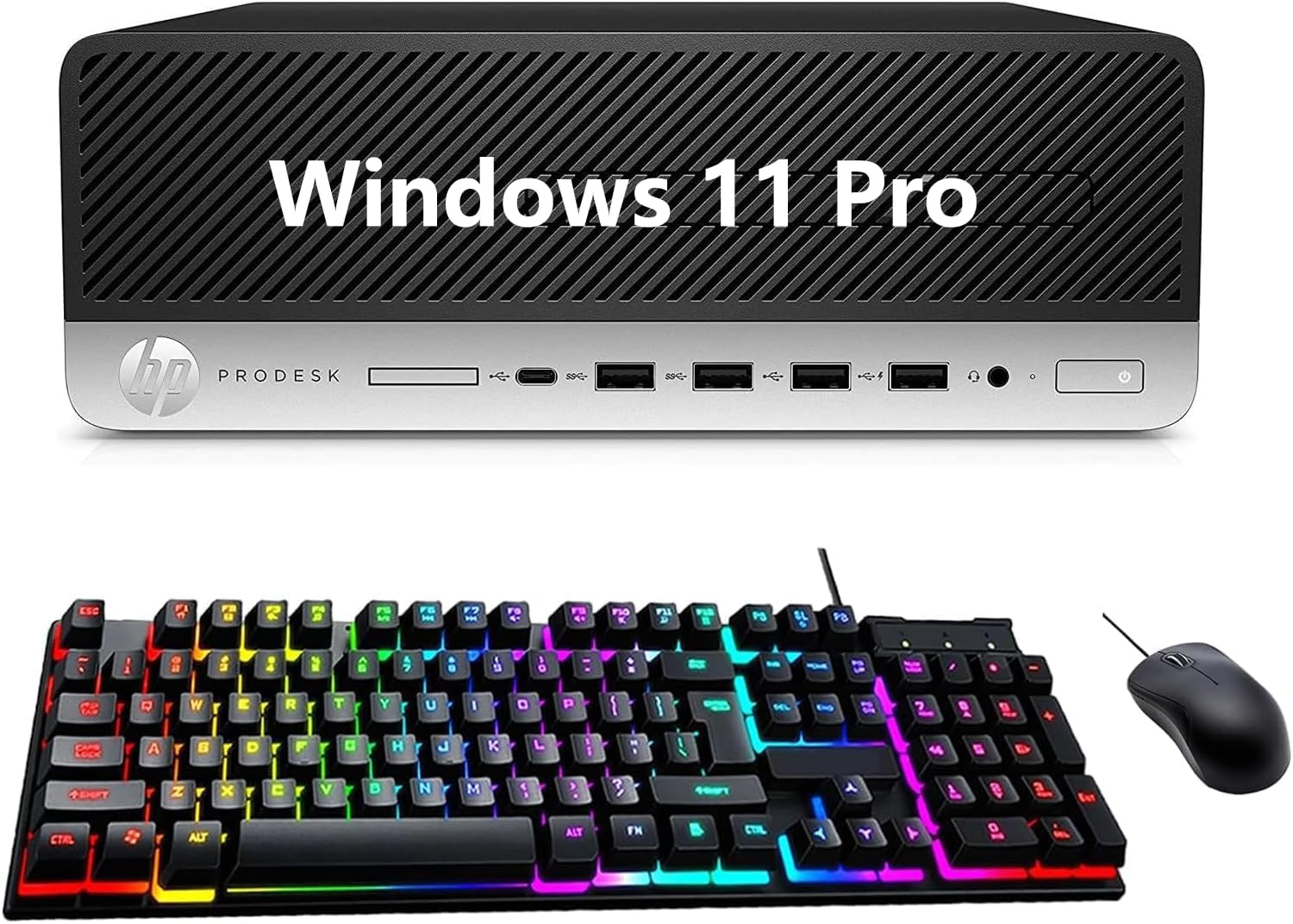 HP ProDesk 600 G4 SFF Desktop PC, Core i5-8500T, 16 GB RAM, 1TB SSD, Keyboard & Mouse, USB WiFi, USB BT, Windows 11 Pro (Renewed)