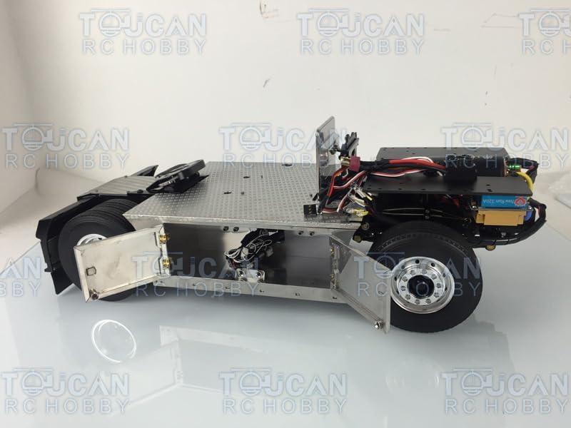 Metal 4 * 4 Chassis for 1/14 RC Tractor Truck 1 Motor 2 Servos 12G Servo Add on Full Light Set​