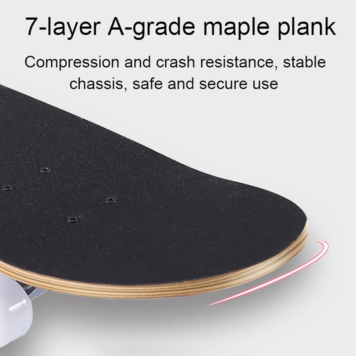 Standard Skateboard, 31Inch Complete Retro Skateboards for Beginners Kids Teens Adults, 7 Layers Canadian Maple Wood Deck Skate Boards